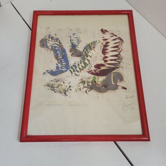 Number and Signed 1958 Piece from Krimer Italy 1958 "Animale Fantastic"